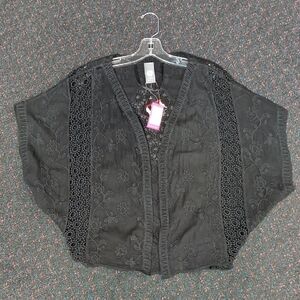 Vince Camuto Black Floral Lace Blouse